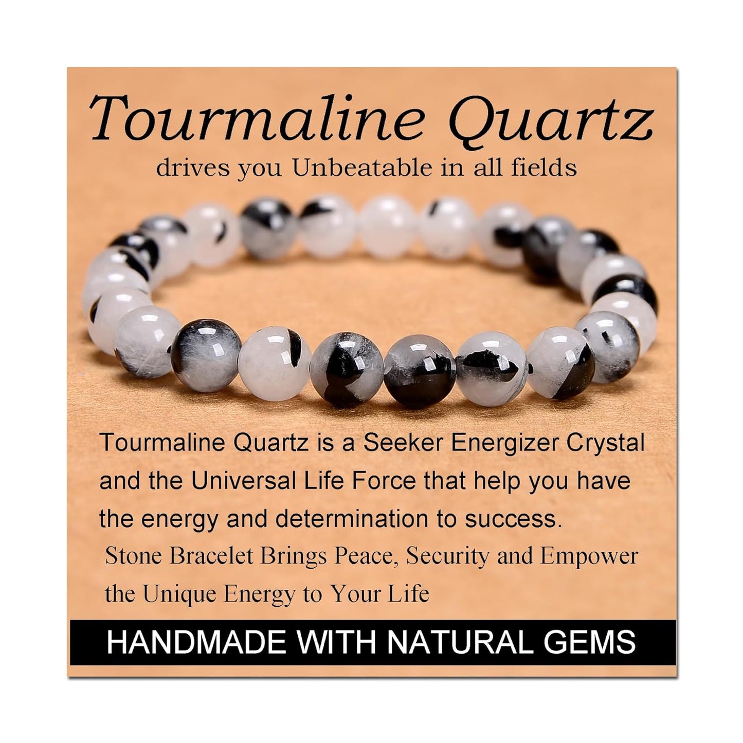 Massive Beads Black Obsidian - Stone of Pleasure - Handmade Yoga Stretch Elastic Bracelet Natural Stone Crystal Healing Power Energy Gifts for Unisex Adult 4Mm