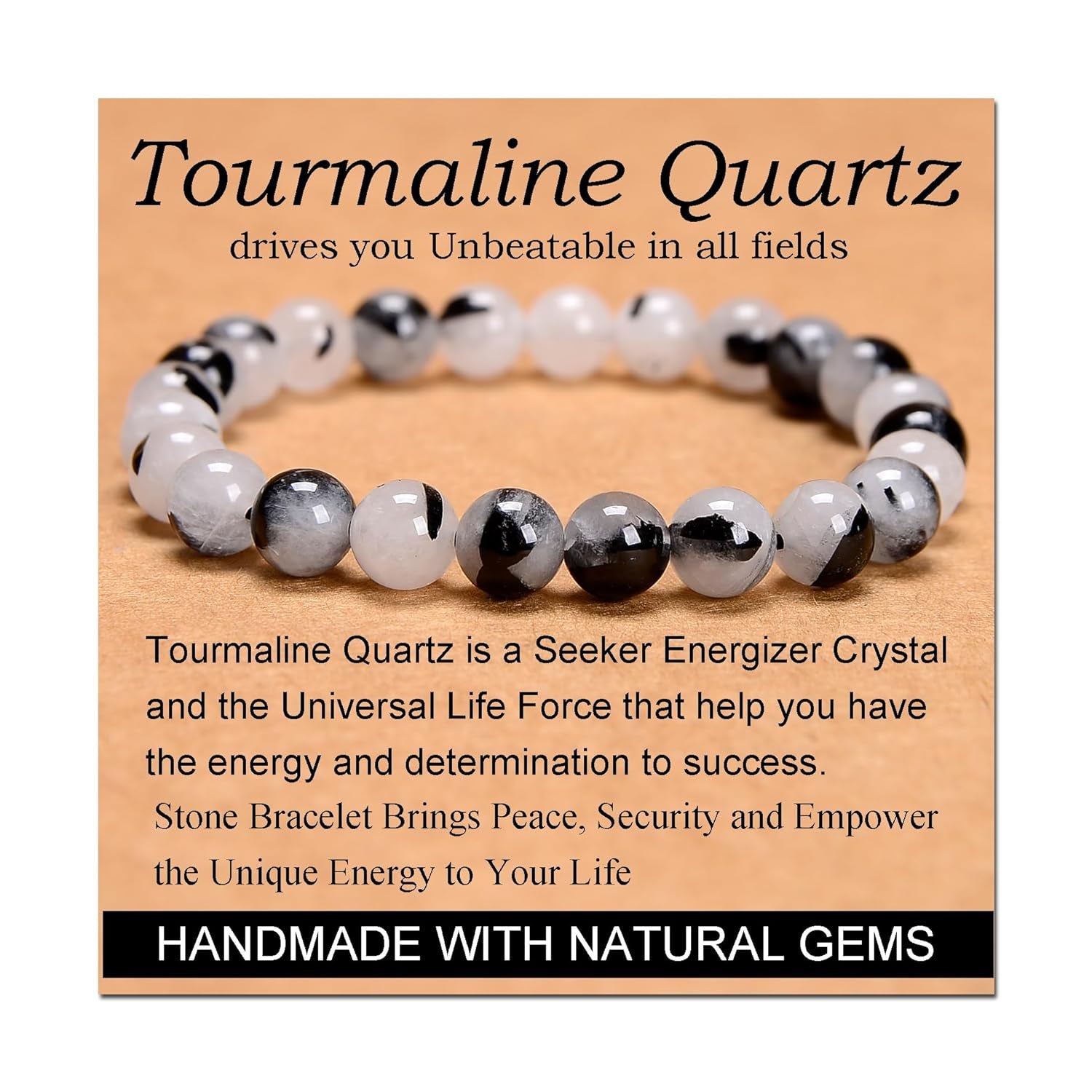 Massive Beads Black Obsidian - Stone of Pleasure - Handmade Yoga Stretch Elastic Bracelet Natural Stone Crystal Healing Power Energy Gifts for Unisex Adult 4Mm