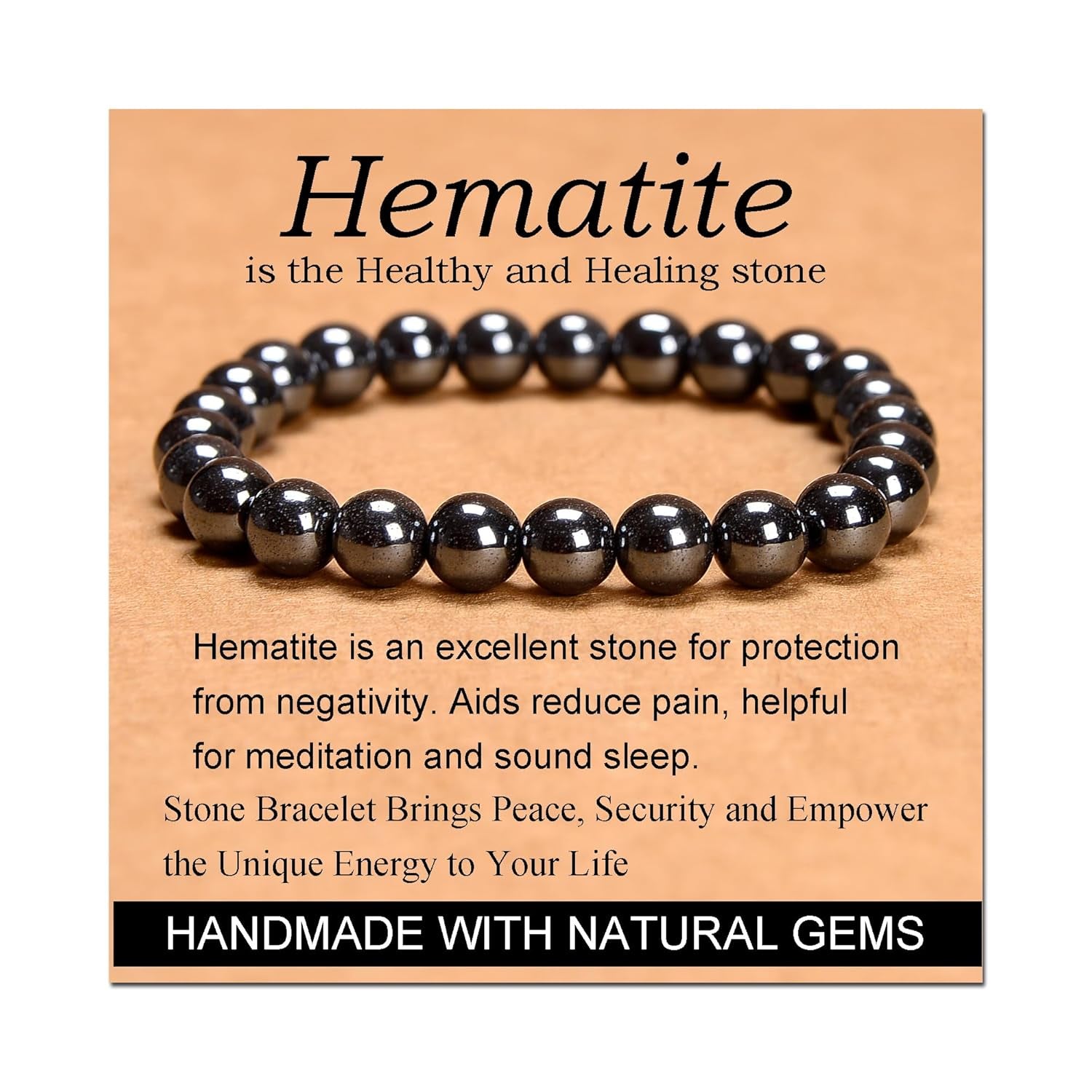 Massive Beads Black Obsidian - Stone of Pleasure - Handmade Yoga Stretch Elastic Bracelet Natural Stone Crystal Healing Power Energy Gifts for Unisex Adult 4Mm